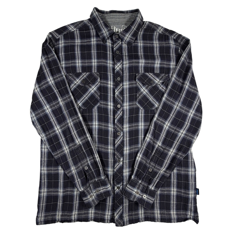 Kuhl Mens XL Black Plaid Cotton Long Sleeve Button Down Mountain Shirt‎